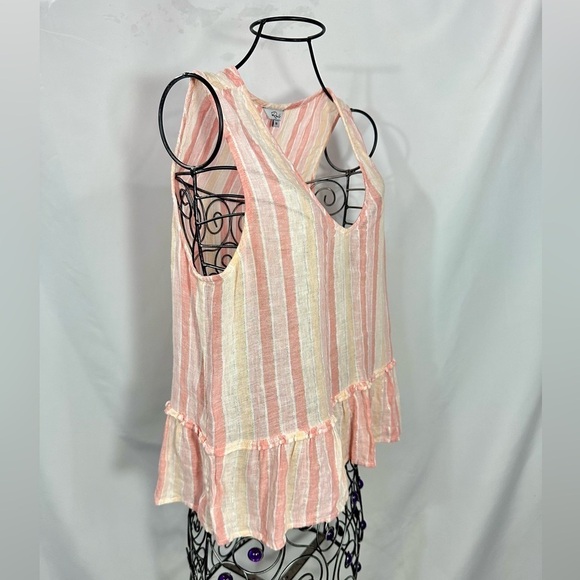 Rails Mira pink peplum linen blouse size XS - Picture 5 of 10